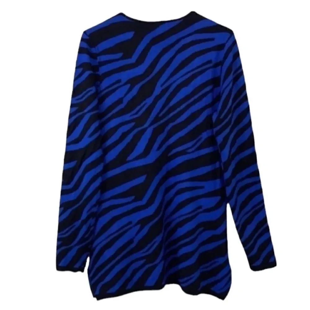 J'envie Striped Black & Blue Sweater (Size XLarge)